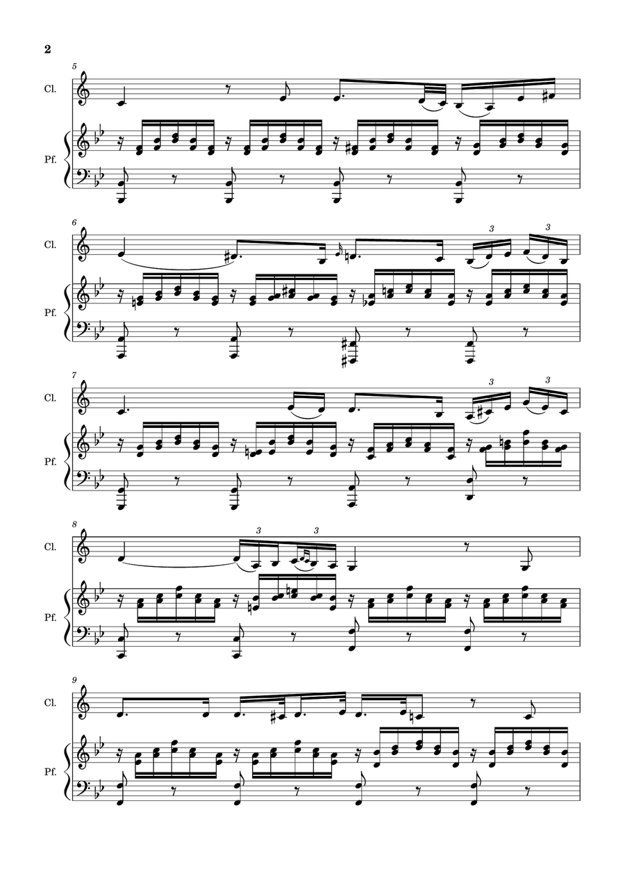 Ave Maria by F. Schubert – Arranged for Clarinet and Piano Woodwind Duet scores gallery preview page 2
