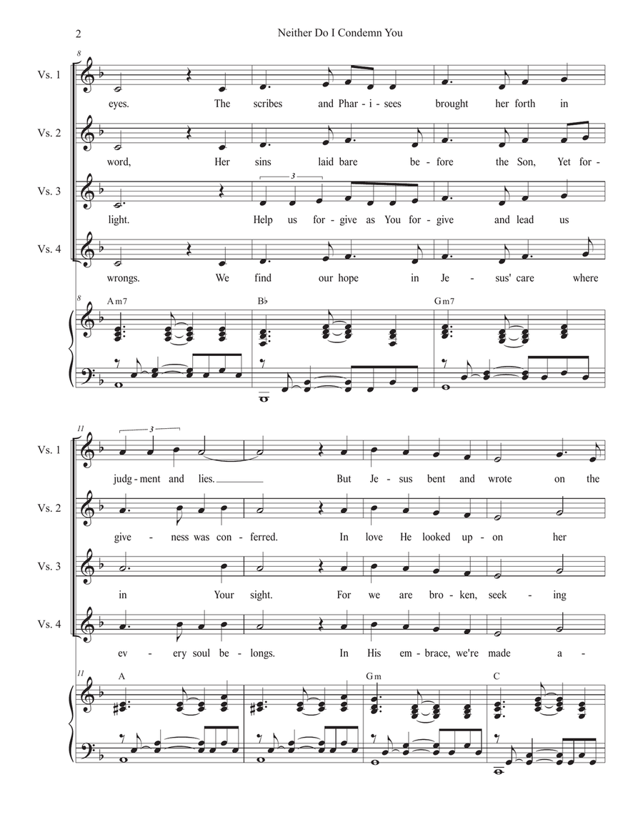 Neither Do I Condemn You (2-part choir) 2-Part scores gallery preview page 2