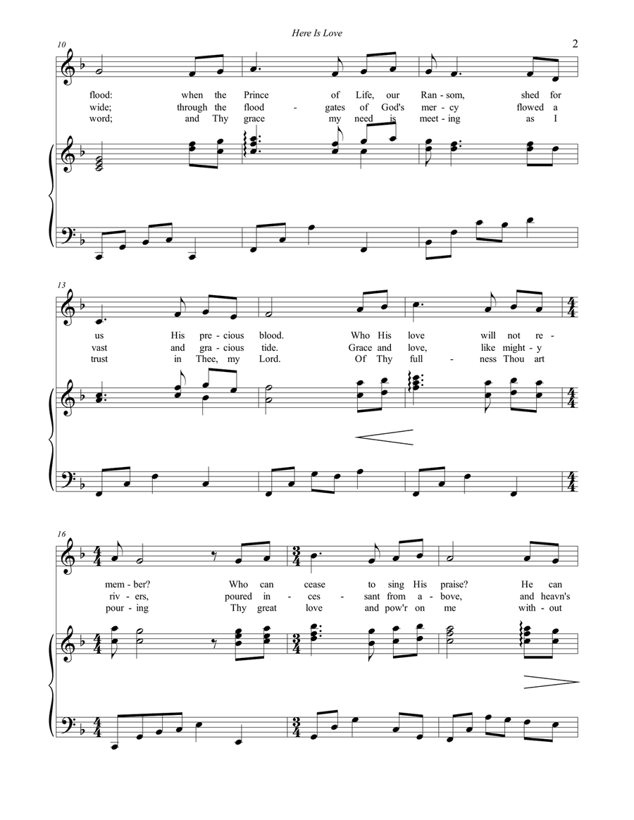 Here Is Love (Vast As the Ocean) Unison Choir scores gallery preview page 2