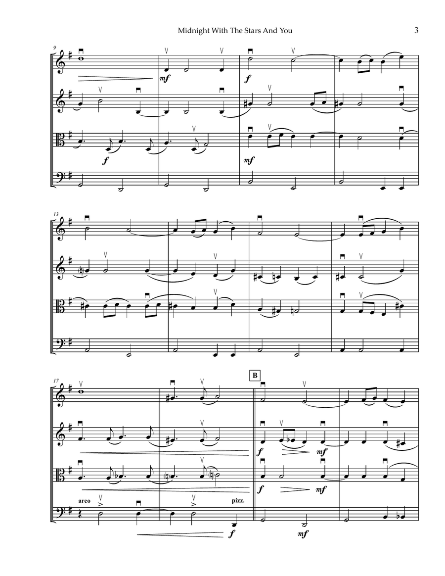 Midnight With The Stars And You String Quartet scores gallery preview page 3
