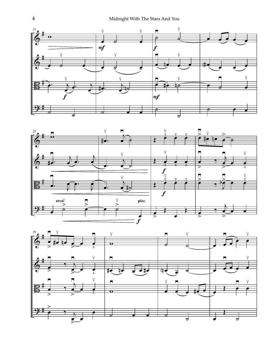 Midnight With The Stars And You String Quartet scores gallery preview page 4