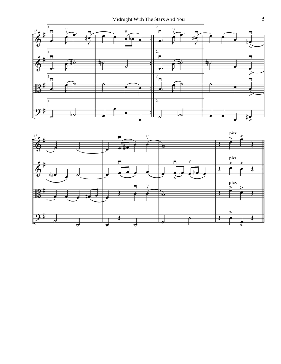 Midnight With The Stars And You String Quartet scores gallery preview page 5