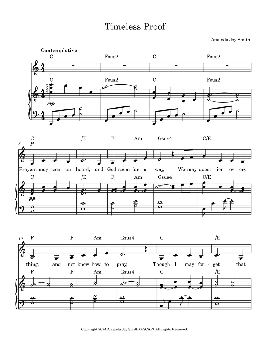Timeless Proof Piano, Vocal scores gallery preview page 1