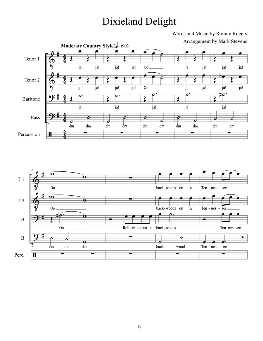 Dixieland Delight Dixieland Delight TTBB scores gallery preview page 2