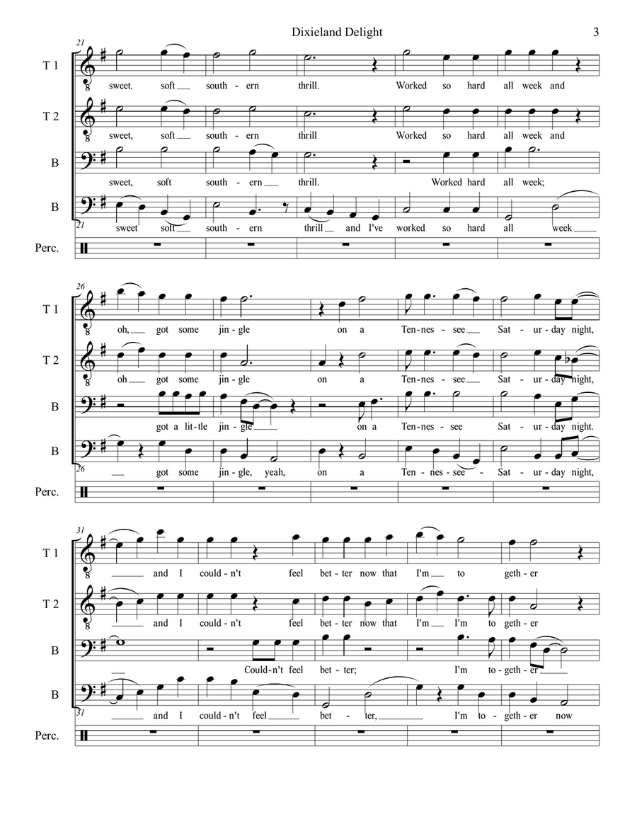 Dixieland Delight Dixieland Delight TTBB scores gallery preview page 4