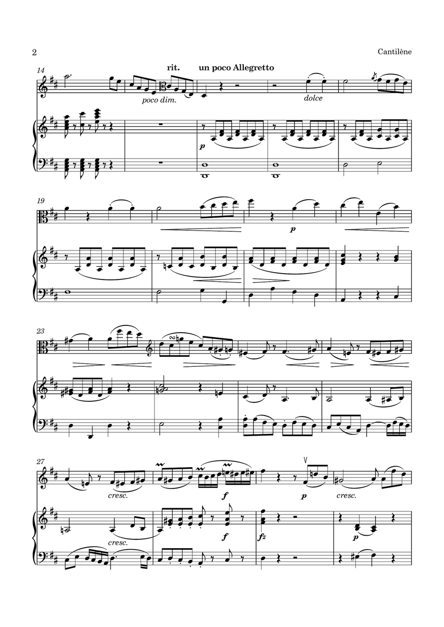Jansa Cantilene Op 84 for Viola and Piano Piano scores gallery preview page 3
