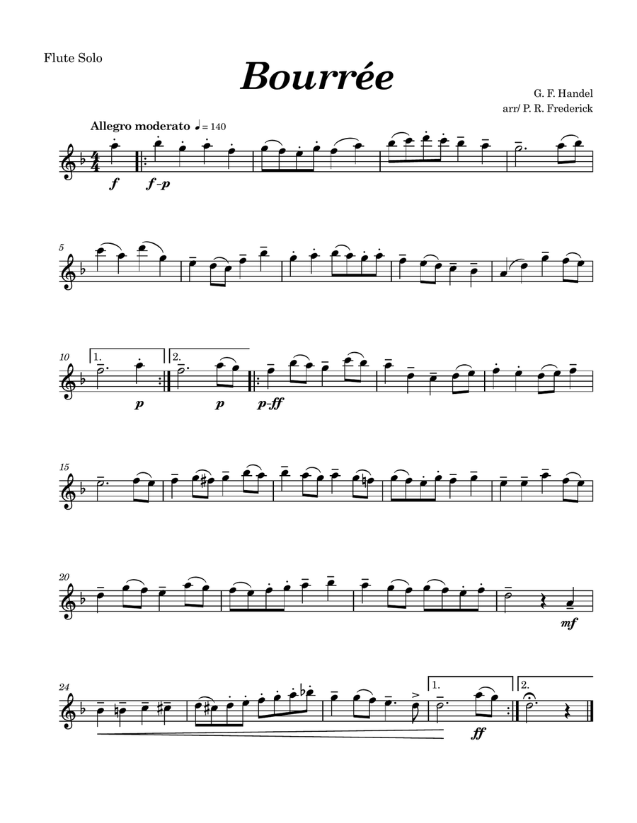Bourrée Bourrée Flute Solo scores gallery preview page 1
