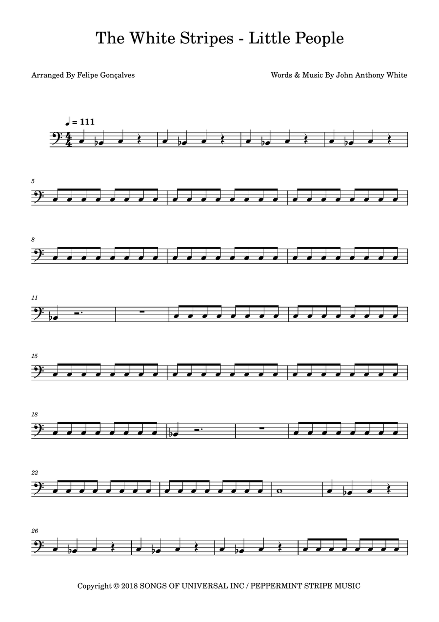 Little People Little People Bass Guitar scores gallery preview page 1