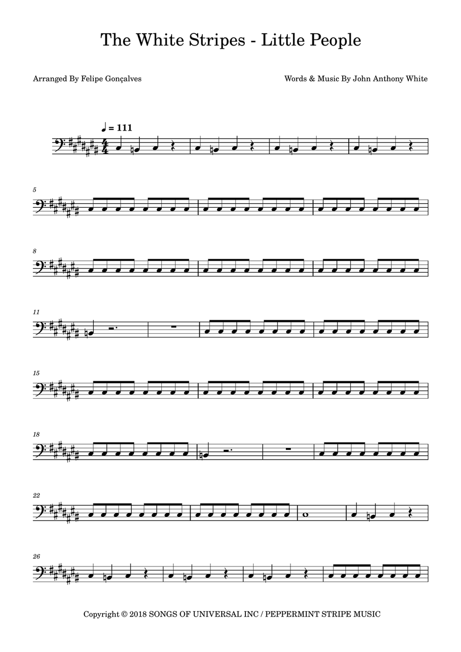 Little People Little People Bass Guitar scores gallery preview page 1