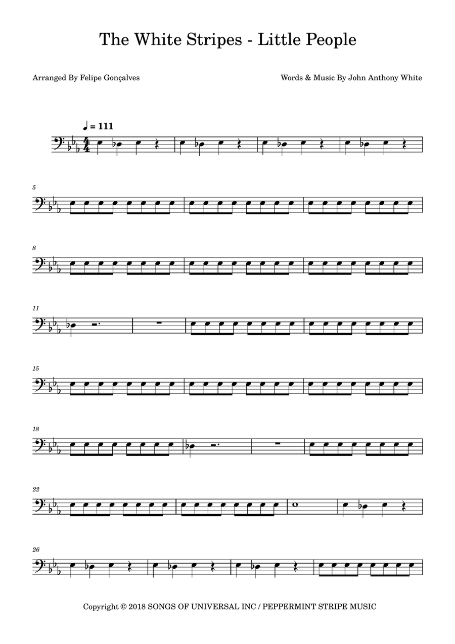 Little People Little People Bass Guitar scores gallery preview page 1
