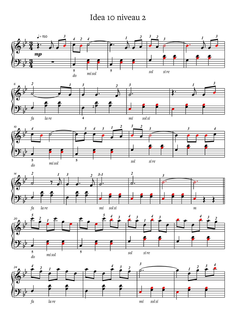Idea 10 niveau 2 Idea 10 niveau 2 Easy Piano scores gallery preview page 1