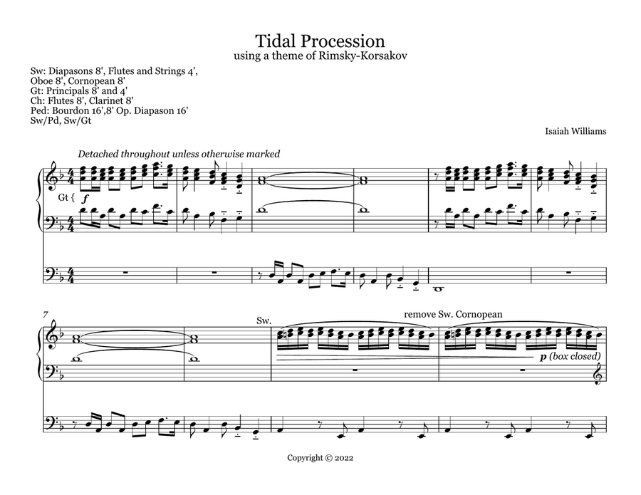 Tidal Procession Tidal Procession Organ Solo scores gallery preview page 1