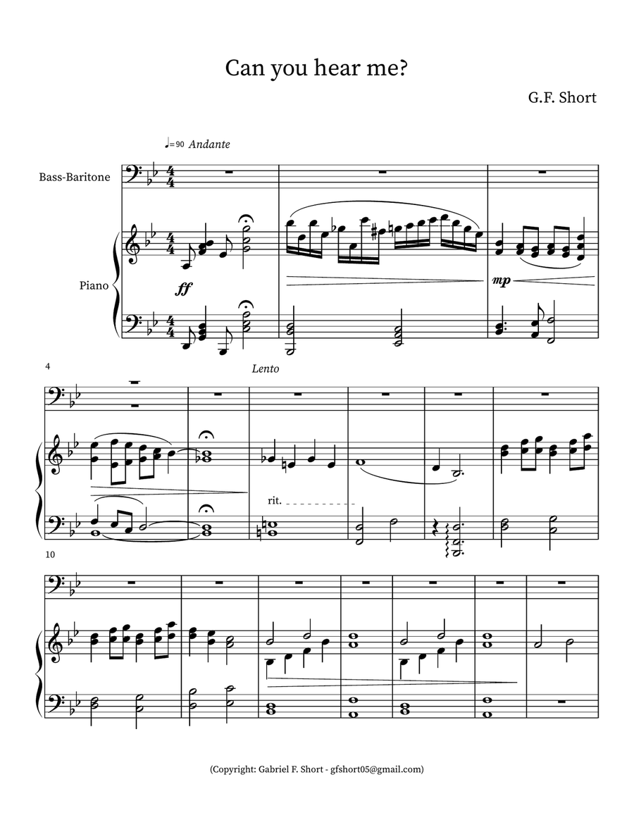 Can you hear me? Piano, Vocal scores gallery preview page 1