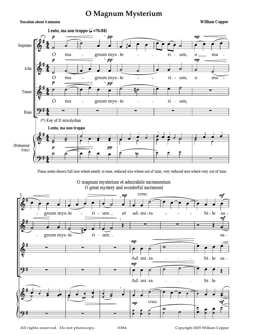 O Magnum Mysterium (a cappella) 4-Part scores gallery preview page 1