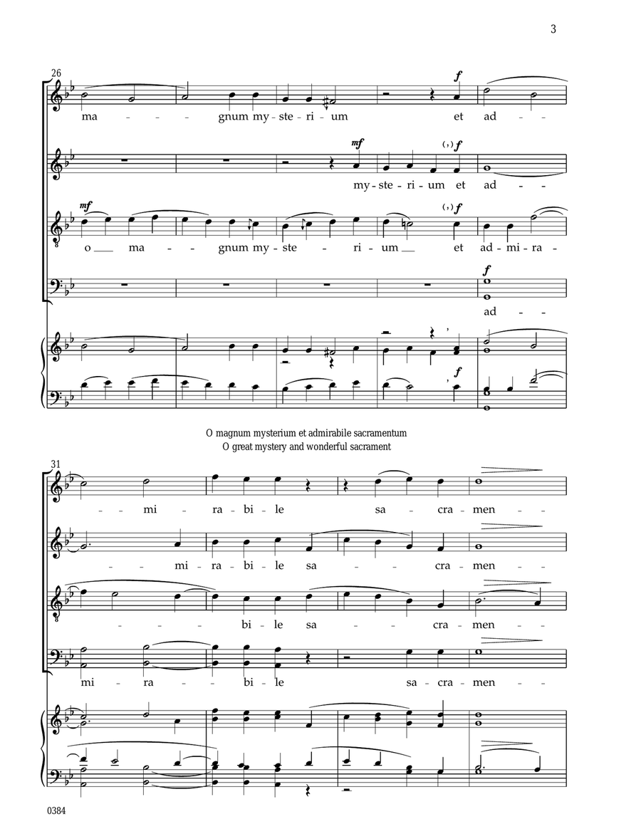 O Magnum Mysterium (a cappella) 4-Part scores gallery preview page 3