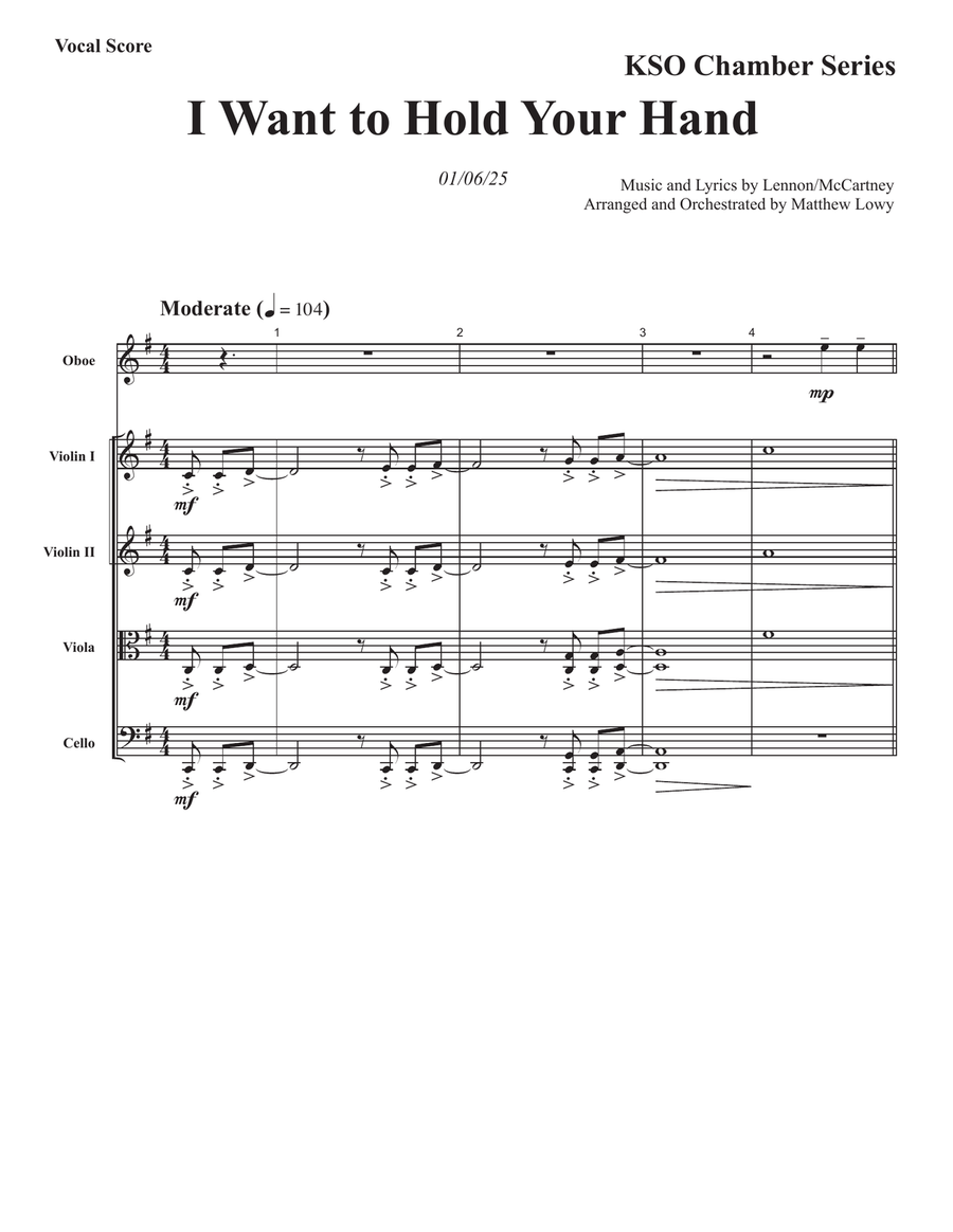 I Want To Hold Your Hand I Want To Hold Your Hand Large Ensemble scores gallery preview page 1