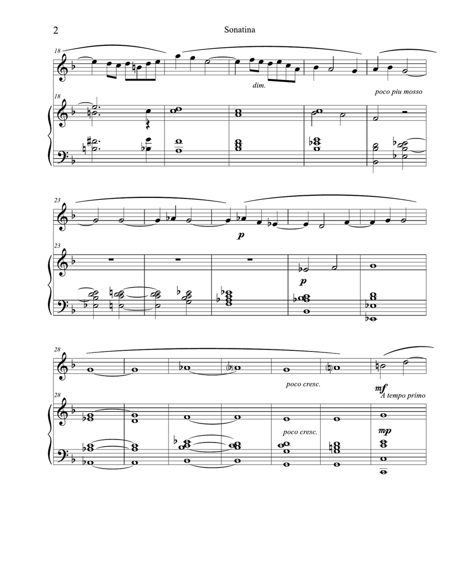 Sonatina (Three Little Dances) for Oboe or Flute and Piano Chamber Music scores gallery preview page 2