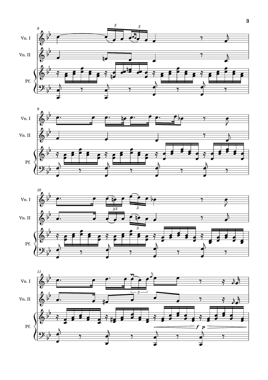 Ave Maria by F. Schubert – Violin Duet and Piano. Score and Parts String Duet scores gallery preview page 3