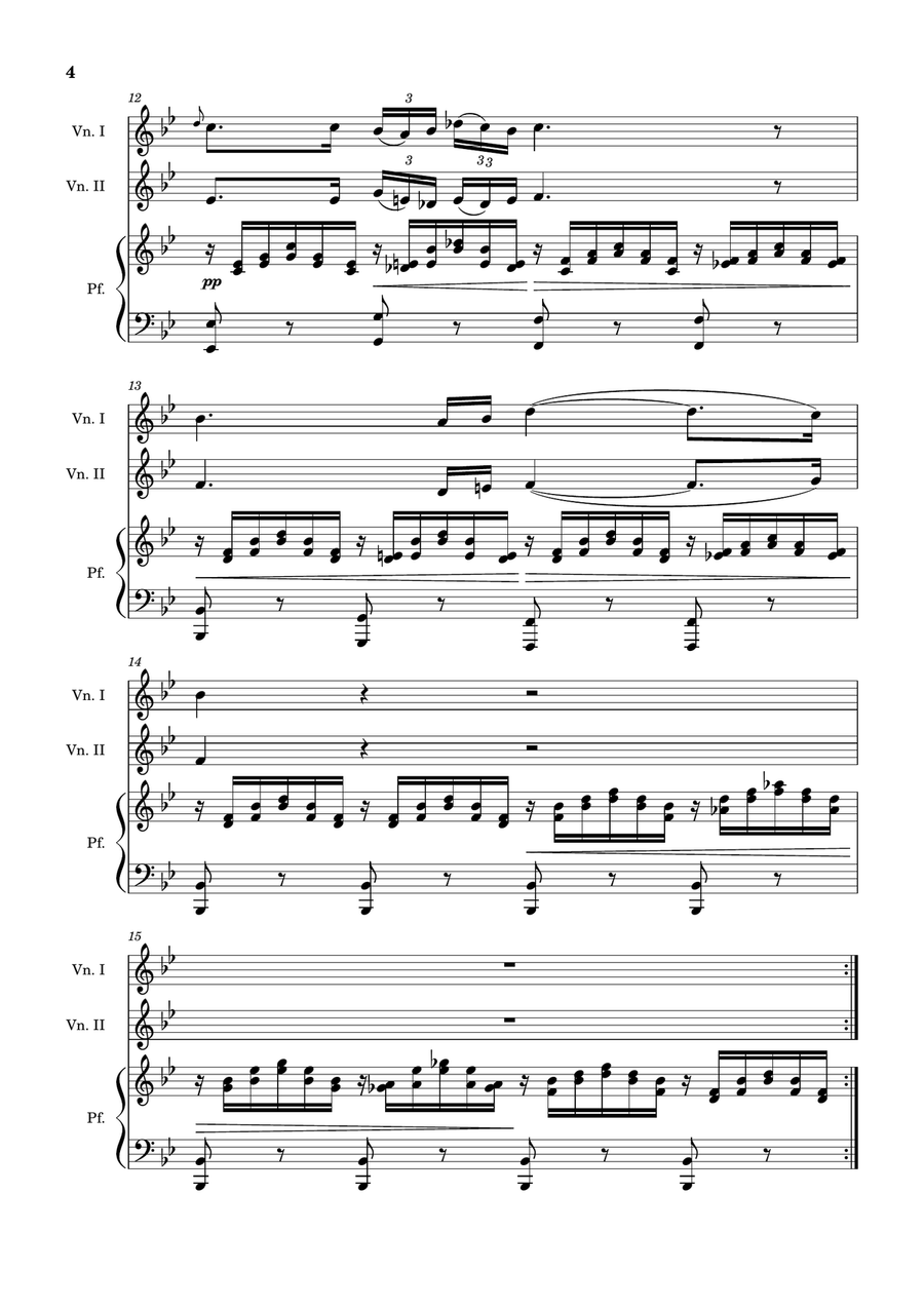 Ave Maria by F. Schubert – Violin Duet and Piano. Score and Parts String Duet scores gallery preview page 4