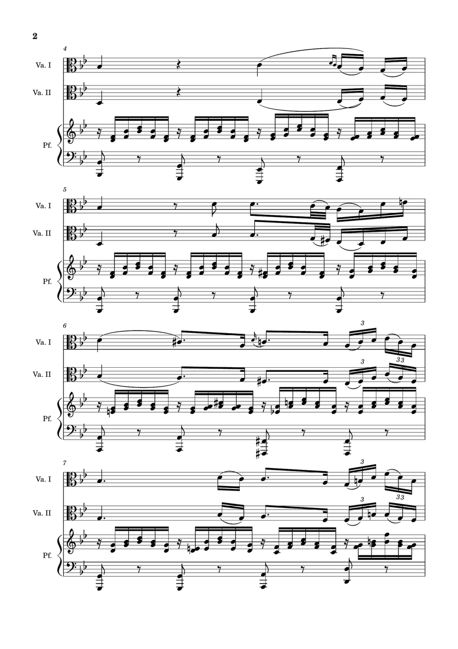 Ave Maria by F. Schubert – For Viola Duet and Piano. Score and Parts String Duet scores gallery preview page 2