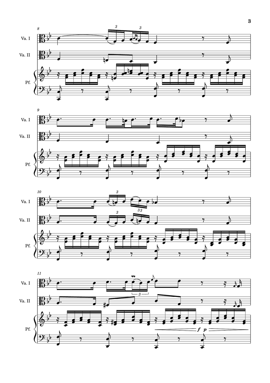 Ave Maria by F. Schubert – For Viola Duet and Piano. Score and Parts String Duet scores gallery preview page 3