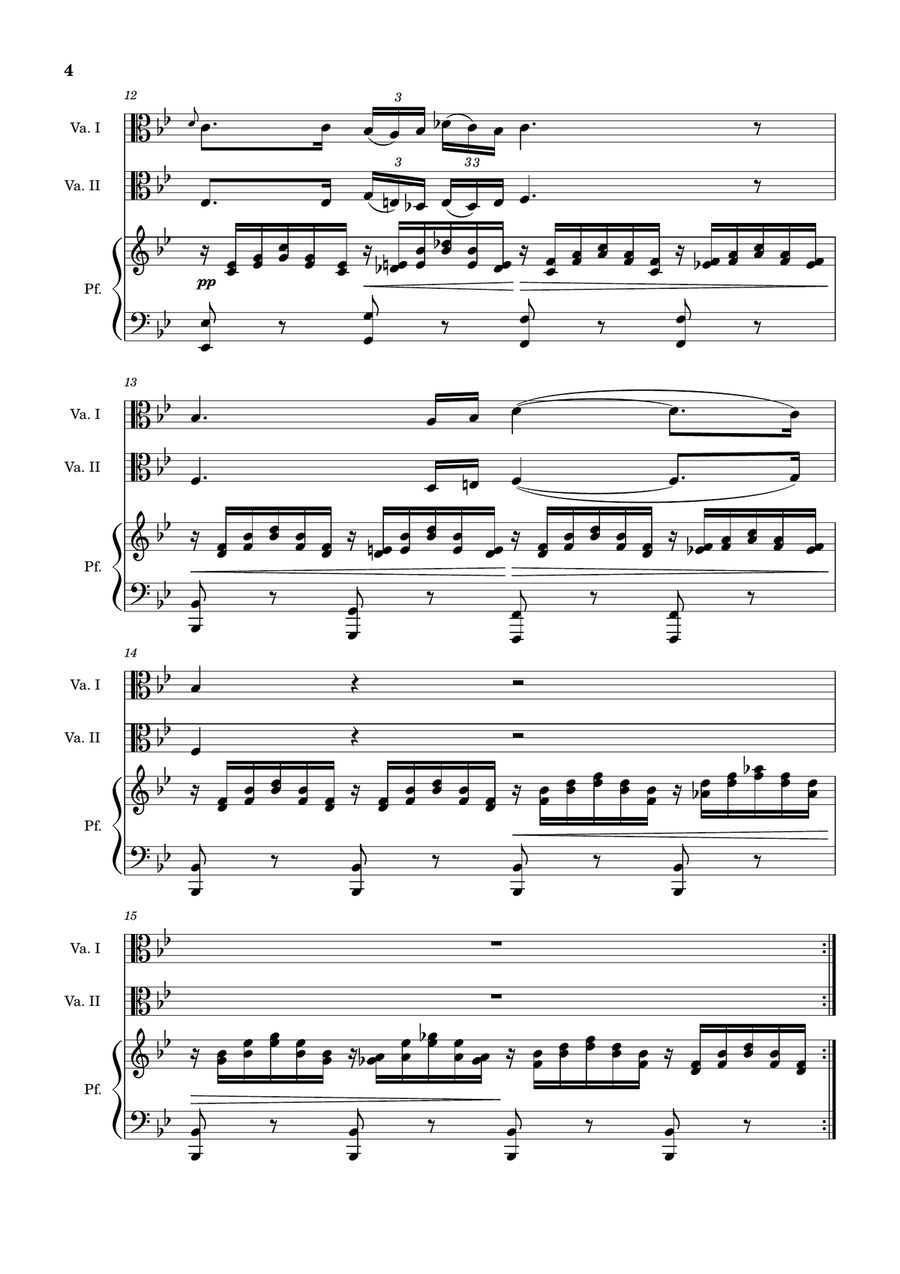 Ave Maria by F. Schubert – For Viola Duet and Piano. Score and Parts String Duet scores gallery preview page 4