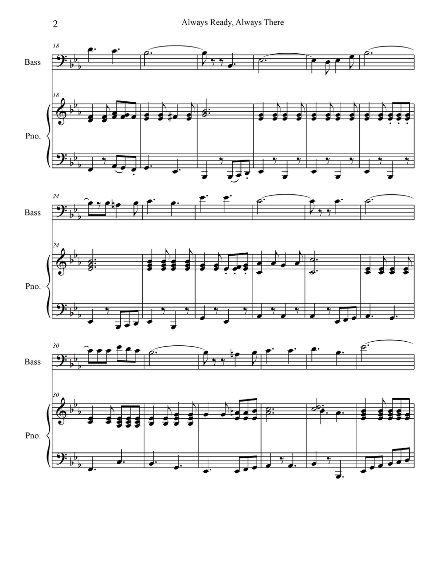 Always Ready, Always There - for Bass Guitar with Piano Accompaniment Bass Guitar scores gallery preview page 4