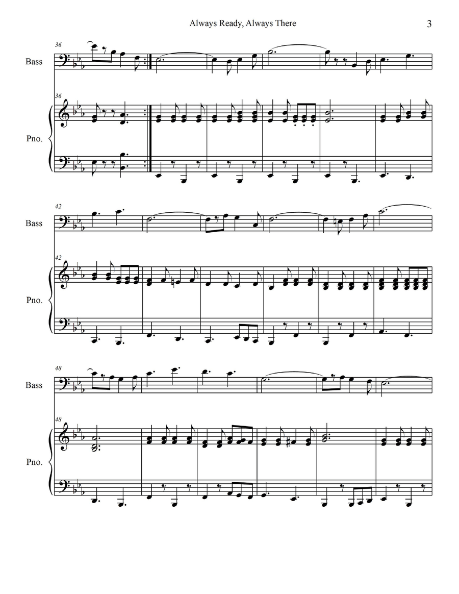 Always Ready, Always There - for Bass Guitar with Piano Accompaniment Bass Guitar scores gallery preview page 5