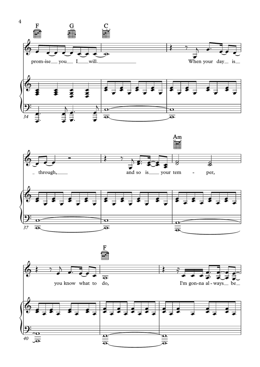 The Promise Piano, Vocal scores gallery preview page 4