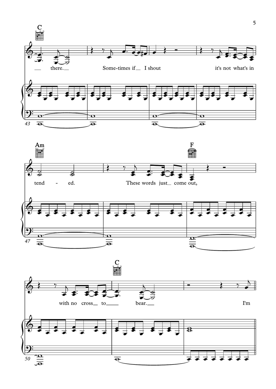 The Promise Piano, Vocal scores gallery preview page 5