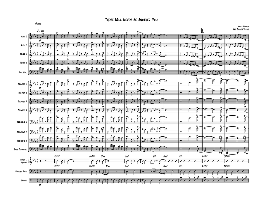 There Will Never Be Another You Jazz Ensemble scores gallery preview page 1