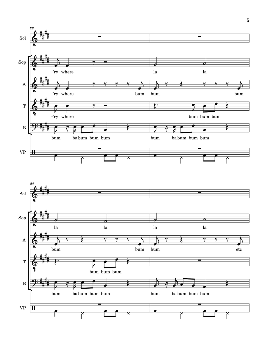 Everywhere Everywhere 4-Part scores gallery preview page 5