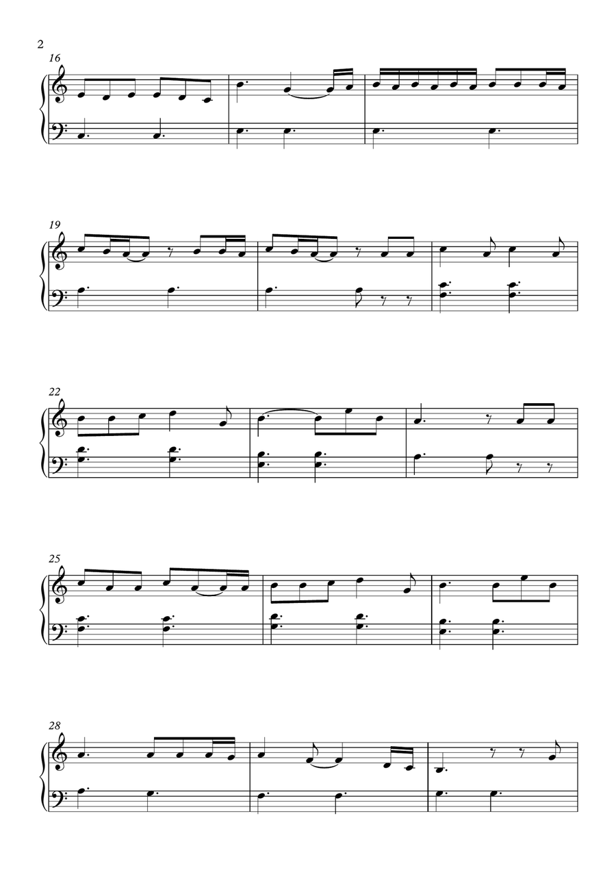Die With A Smile Die With A Smile Easy Piano scores gallery preview page 2