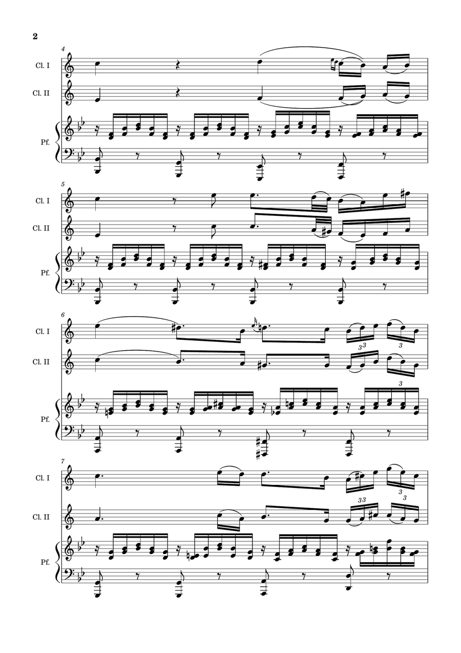 Ave Maria by F. Schubert – Clarinet Duet and Piano. Score and Parts Clarinet Duet scores gallery preview page 2