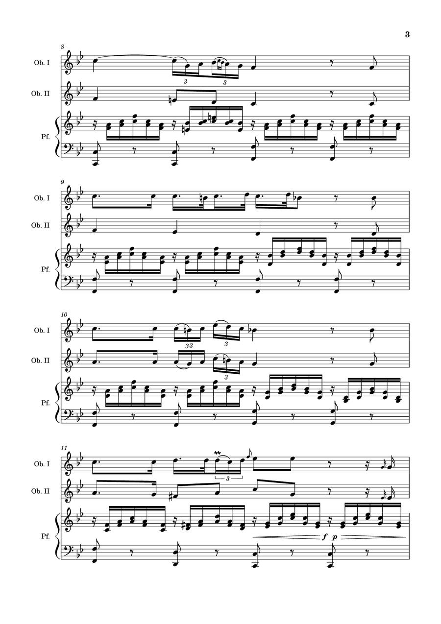Ave Maria by F. Schubert – Oboe Duet and Piano. Score and Parts Small Ensemble scores gallery preview page 3