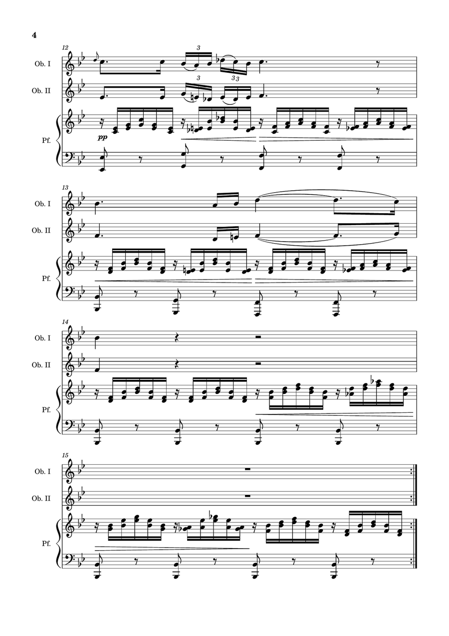 Ave Maria by F. Schubert – Oboe Duet and Piano. Score and Parts Small Ensemble scores gallery preview page 4