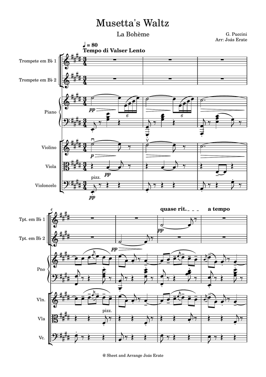 Musetta's Waltz, La Bohème SC 67 Small Ensemble scores gallery preview page 1