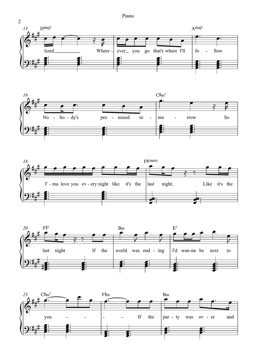 Die With A Smile Die With A Smile Piano, Vocal scores gallery preview page 2