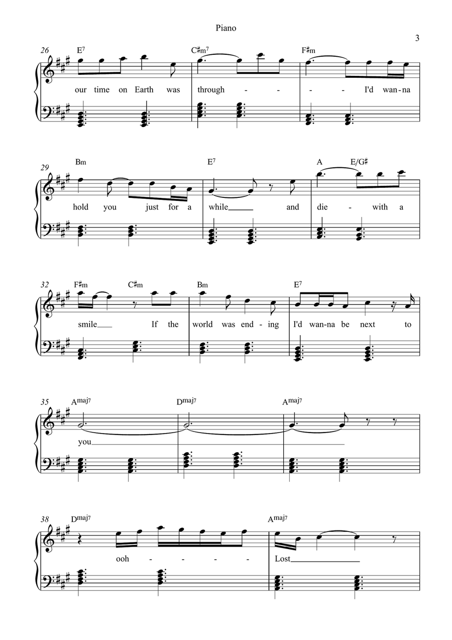 Die With A Smile Die With A Smile Piano, Vocal scores gallery preview page 3