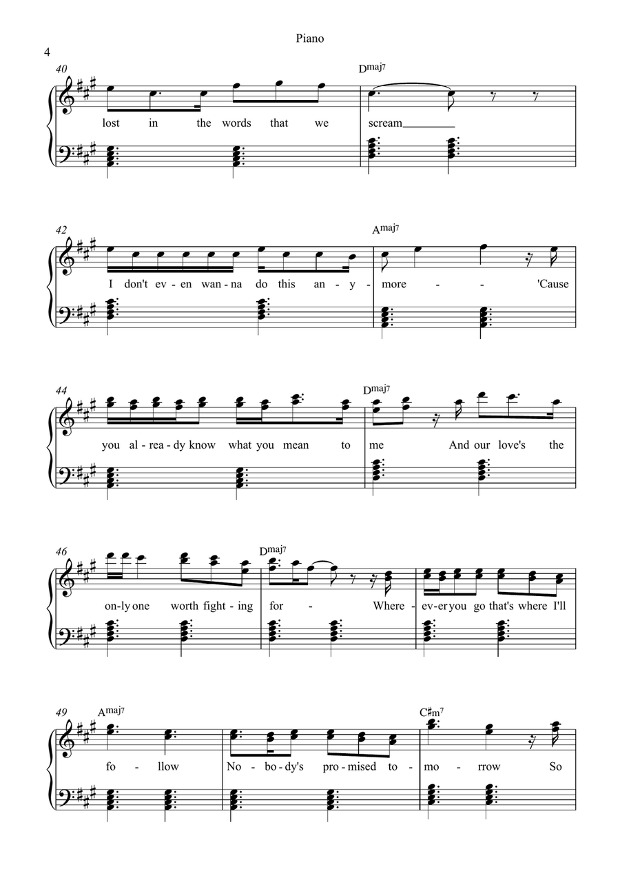 Die With A Smile Die With A Smile Piano, Vocal scores gallery preview page 4
