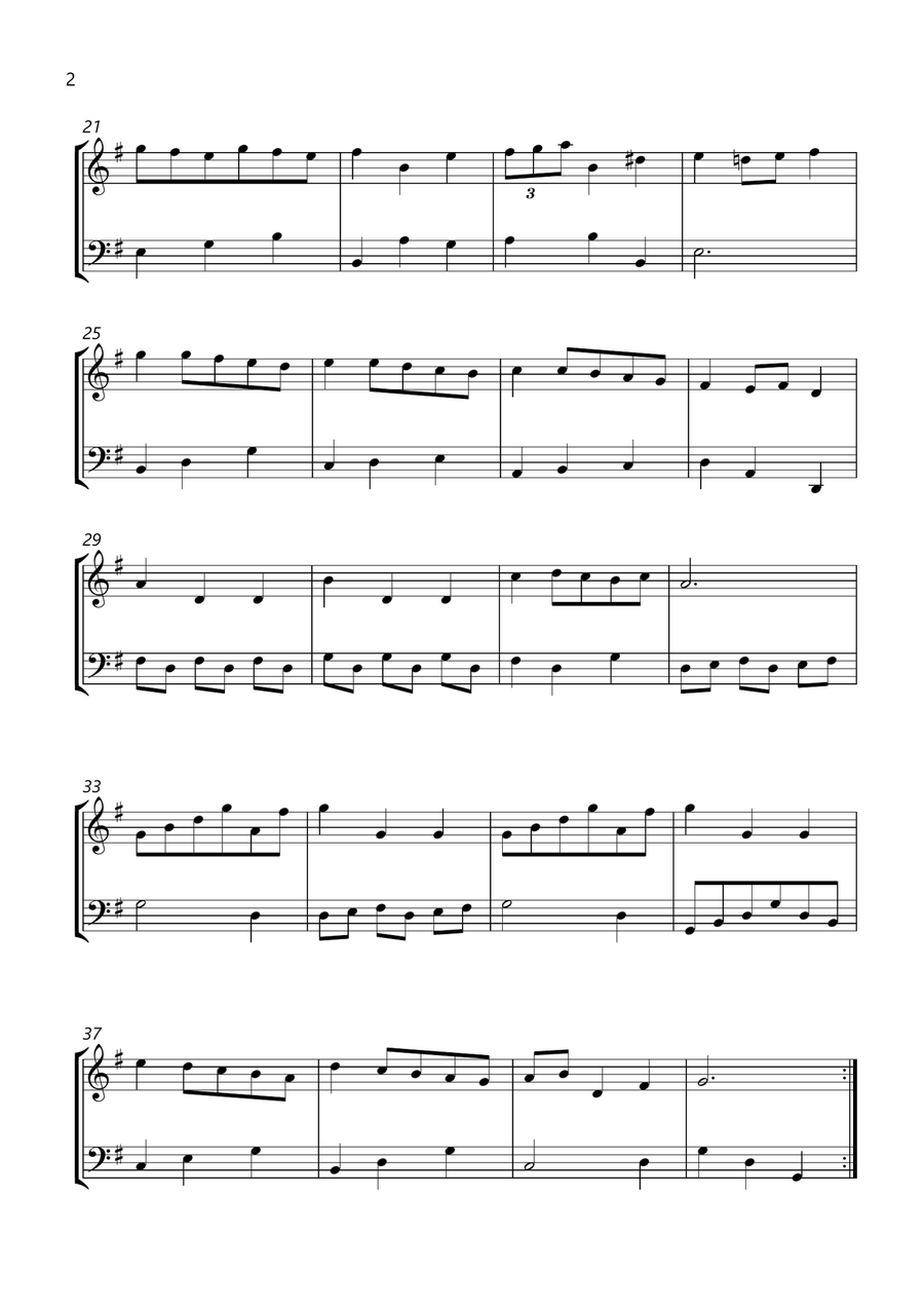 bach bwv anh. 116 minuet in g major Violin and Cello sheet music String Duet scores gallery preview page 2