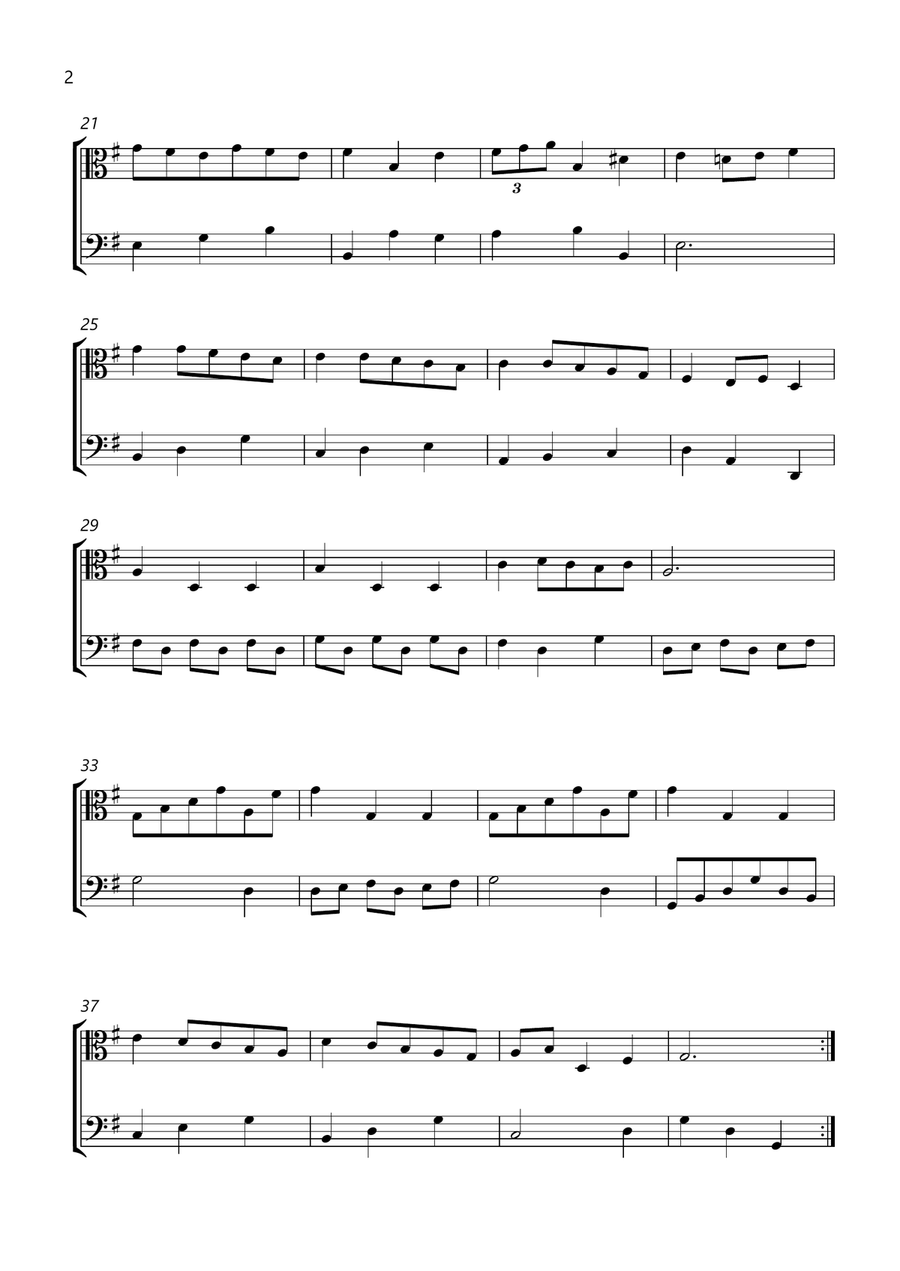 bach bwv anh. 116 minuet in g major Viola and Trombone sheet music Chamber Music scores gallery preview page 2