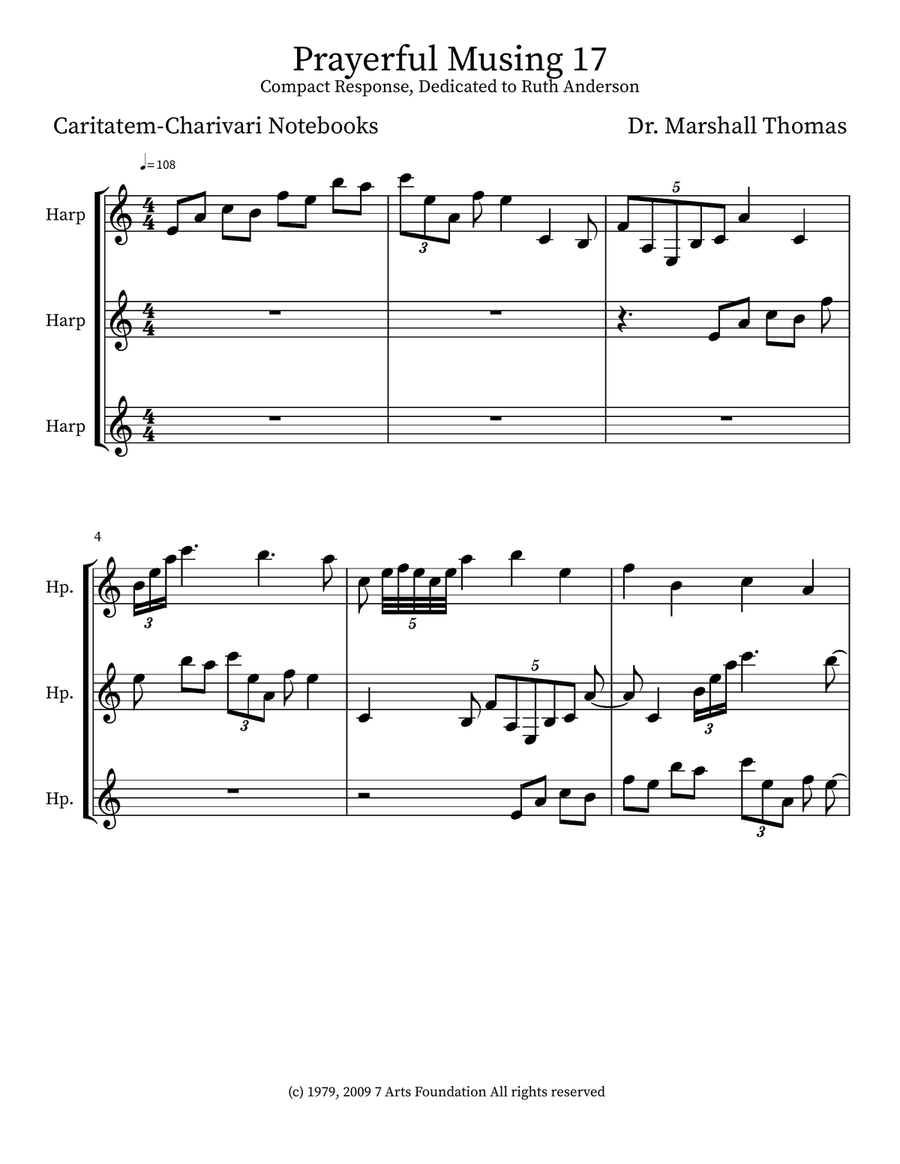 Prayerful Musing 17 Prayerful Musing 17 Small Ensemble scores gallery preview page 1