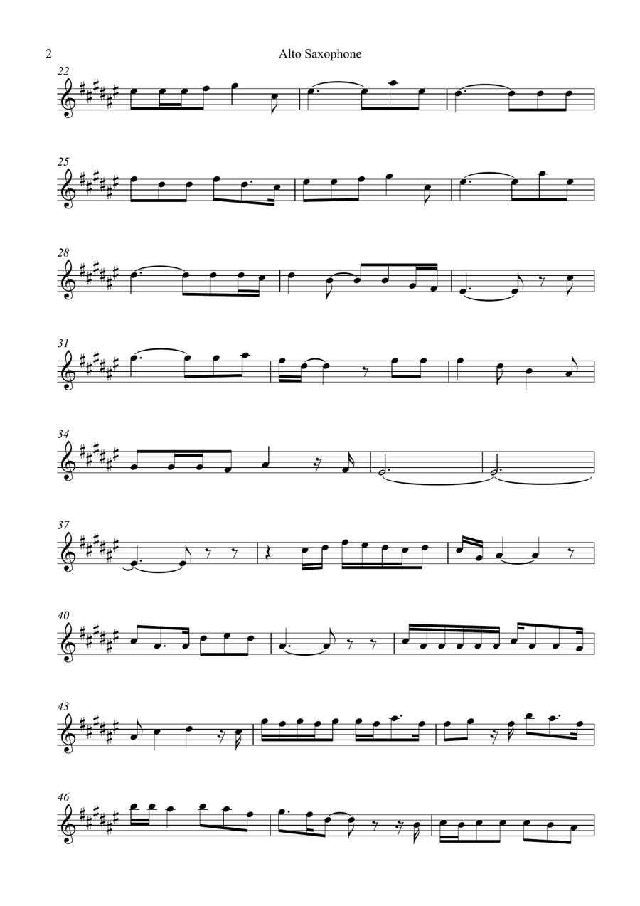 Die With A Smile Die With A Smile Alto Saxophone scores gallery preview page 2