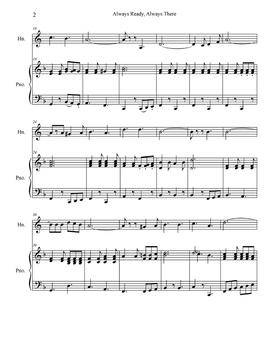 Always Ready, Always There - for Horn in F with Piano Accompaniment Piano scores gallery preview page 4