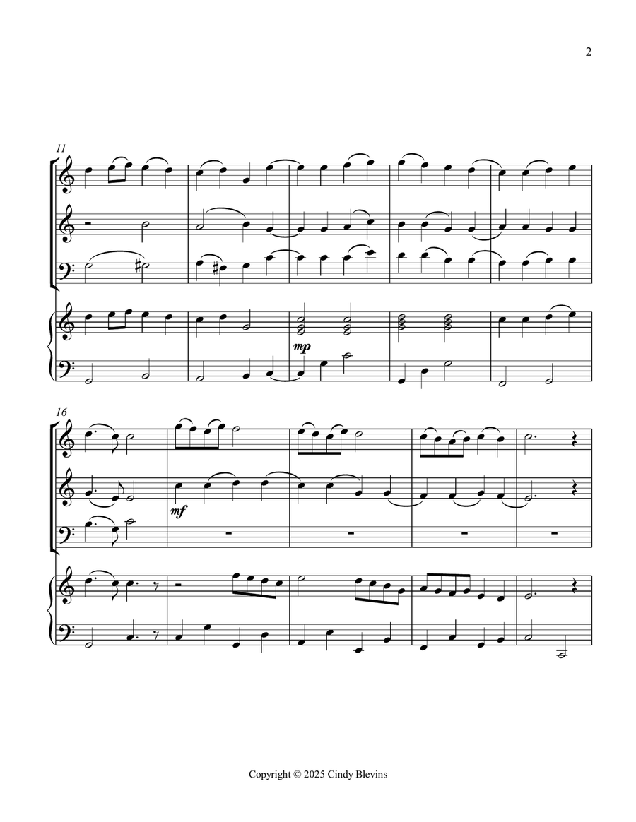 Joyful, Joyful, We Adore Thee, for Two Violins, Cello and Piano Piano Quartet scores gallery preview page 3