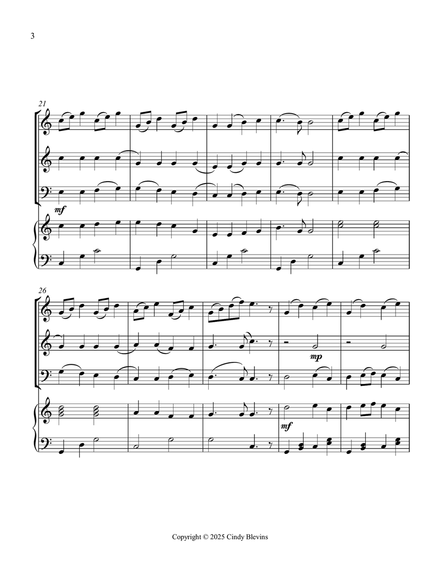 Joyful, Joyful, We Adore Thee, for Two Violins, Cello and Piano Piano Quartet scores gallery preview page 4