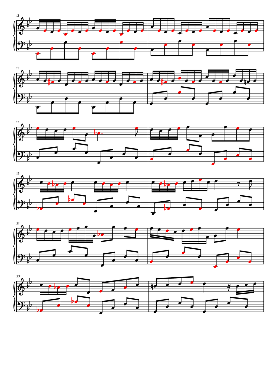 Prelude d'apres Bach Easy Piano scores gallery preview page 2