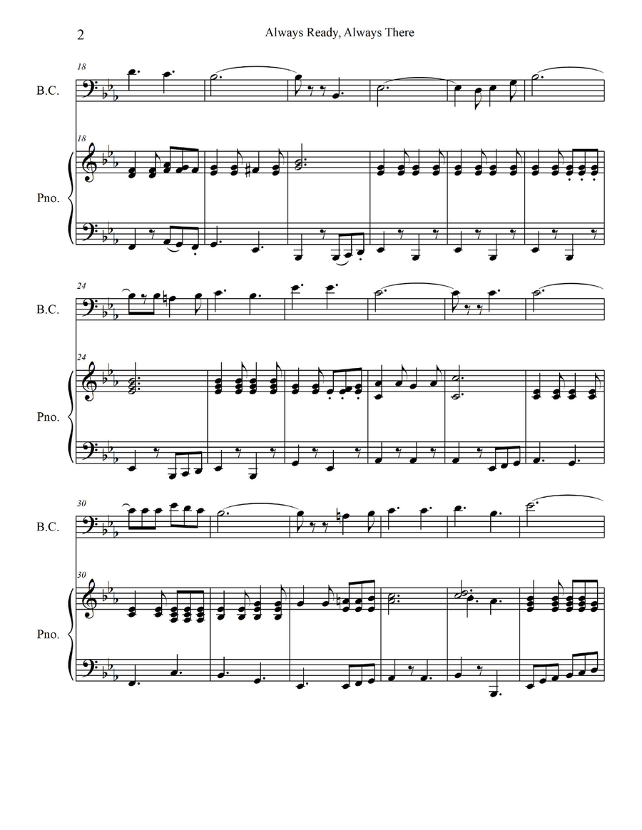 Always Ready, Always There - for Trombone/Baritone Horn B.C./Bassoon with Piano Accompaniment Bassoon scores gallery preview page 4