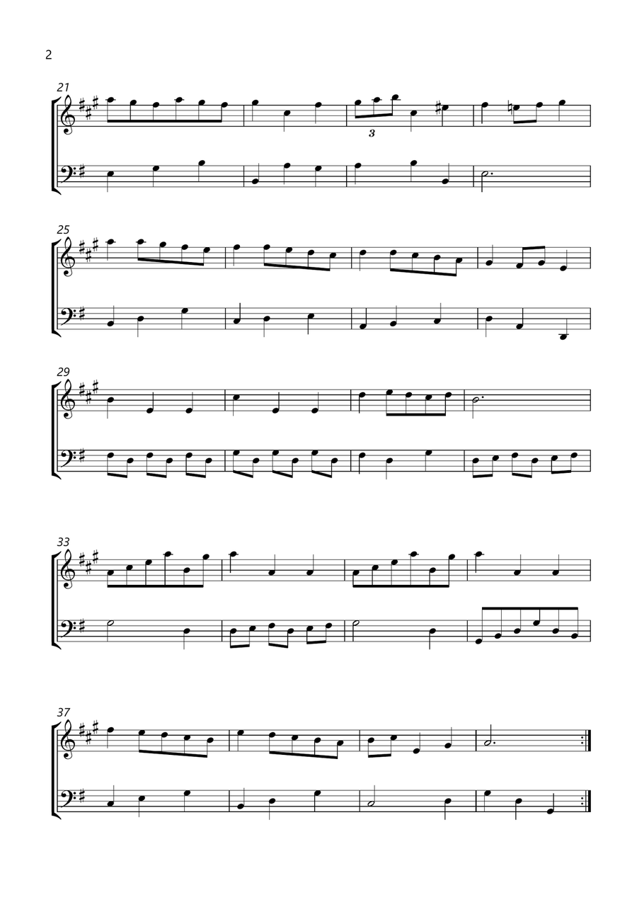 bach bwv anh. 116 minuet in g major Clarinet and Cello sheet music Chamber Music scores gallery preview page 2